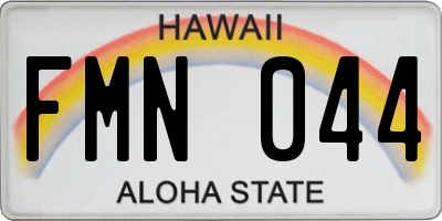 HI license plate FMN044