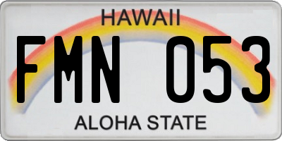 HI license plate FMN053