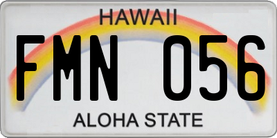 HI license plate FMN056