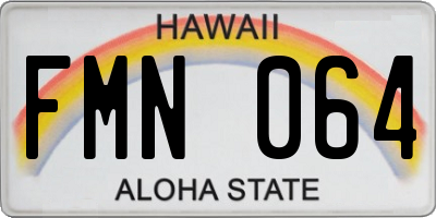 HI license plate FMN064