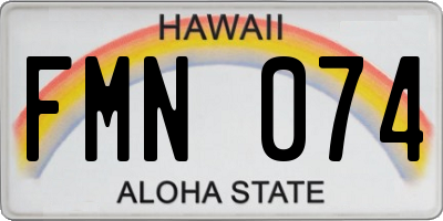 HI license plate FMN074