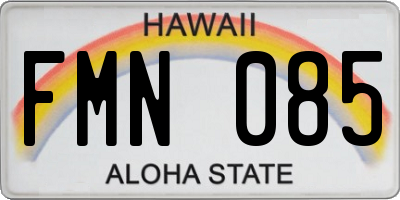 HI license plate FMN085