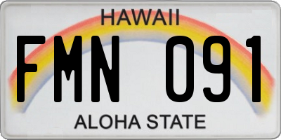 HI license plate FMN091