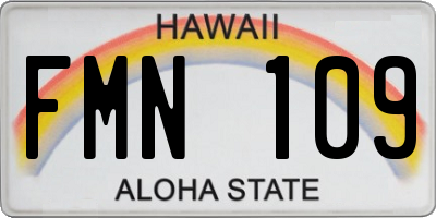 HI license plate FMN109