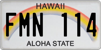 HI license plate FMN114