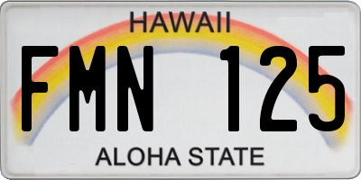 HI license plate FMN125
