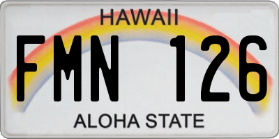 HI license plate FMN126