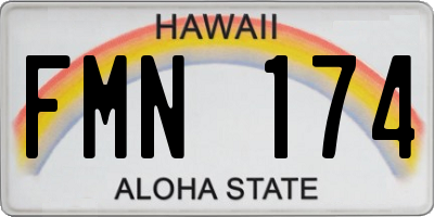 HI license plate FMN174