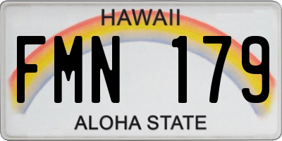 HI license plate FMN179