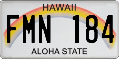 HI license plate FMN184
