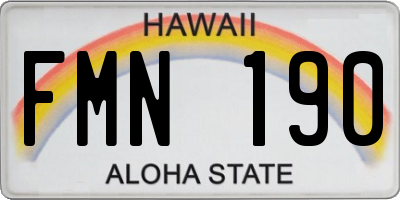 HI license plate FMN190