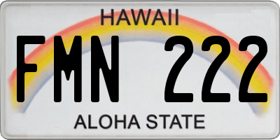 HI license plate FMN222