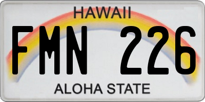HI license plate FMN226