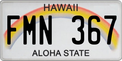 HI license plate FMN367