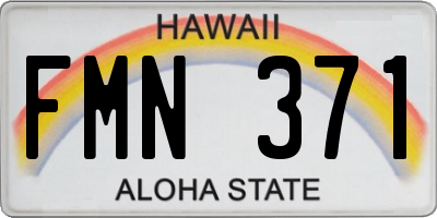 HI license plate FMN371