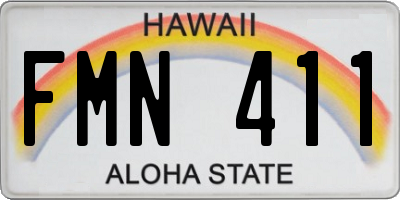 HI license plate FMN411