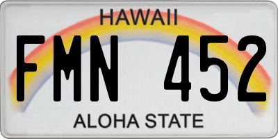 HI license plate FMN452