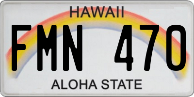 HI license plate FMN470