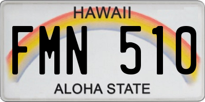 HI license plate FMN510