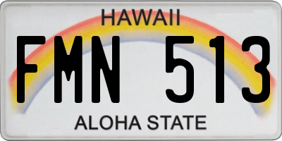 HI license plate FMN513