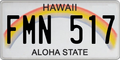 HI license plate FMN517