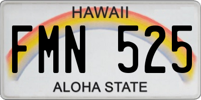 HI license plate FMN525