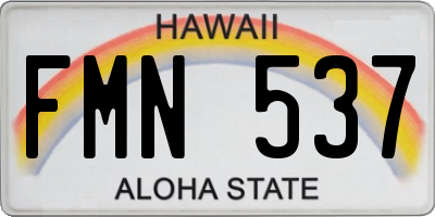 HI license plate FMN537