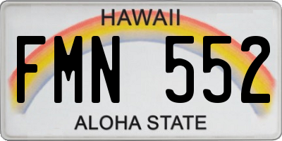 HI license plate FMN552