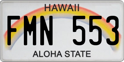HI license plate FMN553