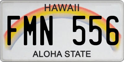 HI license plate FMN556