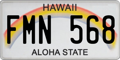 HI license plate FMN568