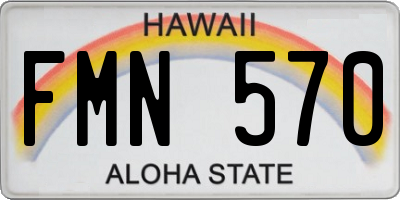 HI license plate FMN570