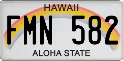 HI license plate FMN582