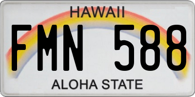 HI license plate FMN588