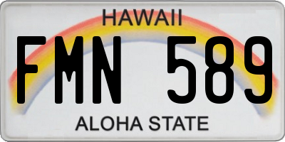 HI license plate FMN589
