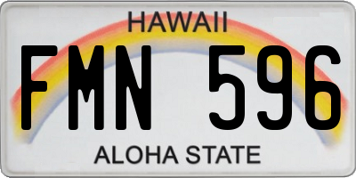 HI license plate FMN596