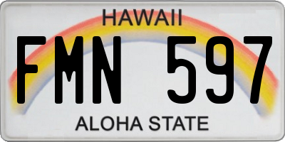 HI license plate FMN597