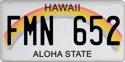 HI license plate FMN652