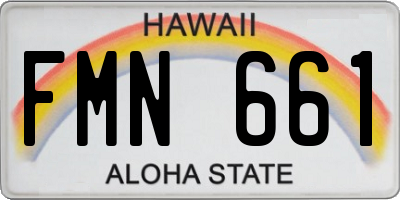 HI license plate FMN661