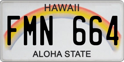 HI license plate FMN664