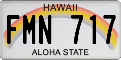 HI license plate FMN717