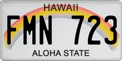 HI license plate FMN723