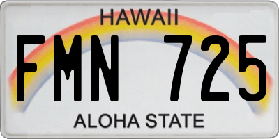 HI license plate FMN725