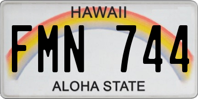 HI license plate FMN744