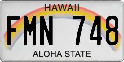 HI license plate FMN748