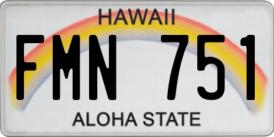 HI license plate FMN751