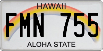 HI license plate FMN755