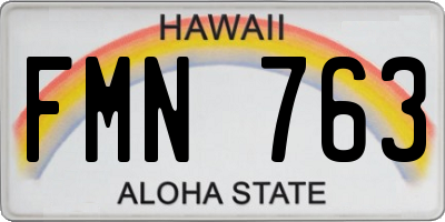 HI license plate FMN763
