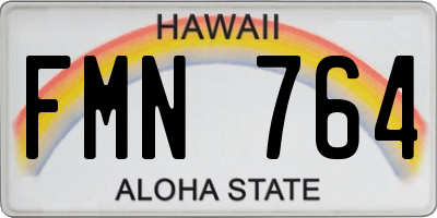 HI license plate FMN764