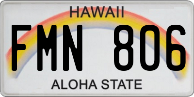 HI license plate FMN806